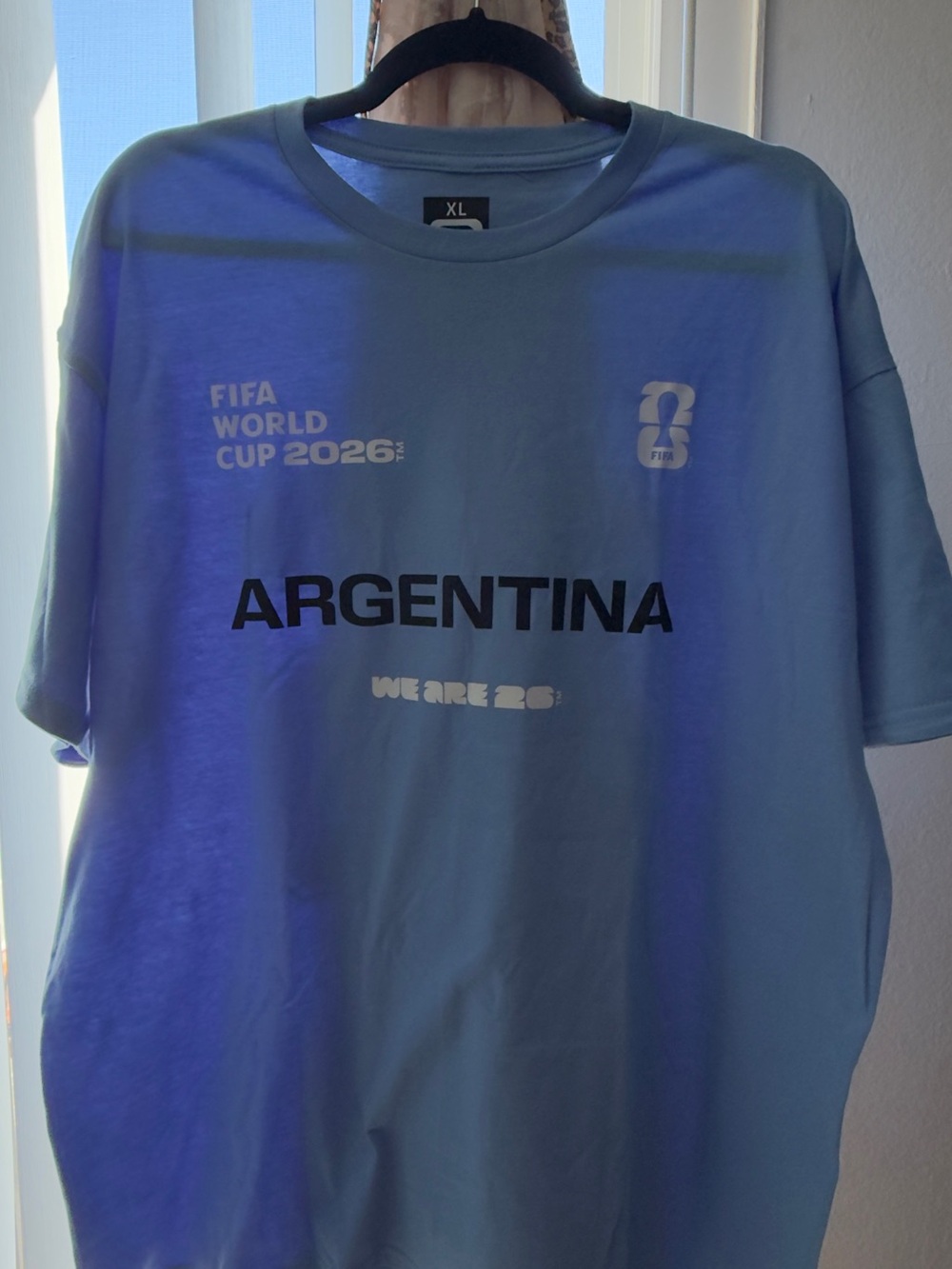 NWT: Argentina FIFA World Cup 2026 Light Blue Crewneck T-Shirt XL